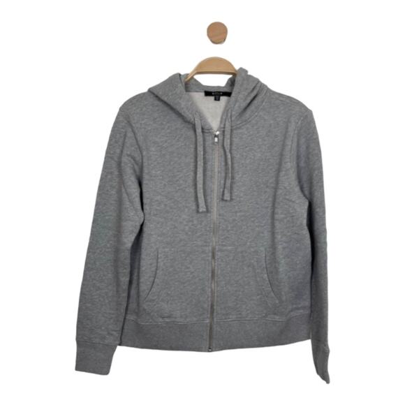 DSTLD WOMENS GRAY LONG SLEEVE FULL ZIP ACTIVEWEAR HOODIE X-SMALL - Picture 1 of 6